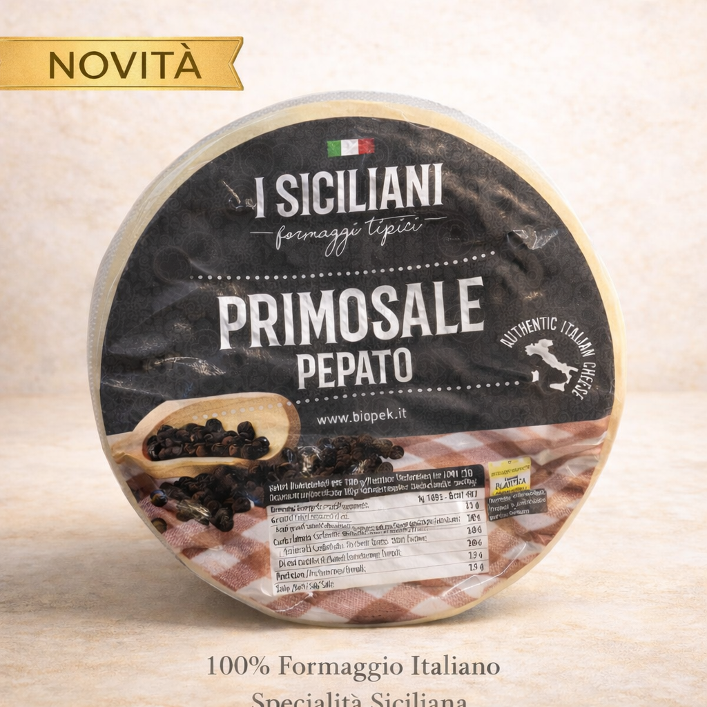 Primosale Pepato I Siciliani – Formaggio Tipico Siciliano con Pepe Nero