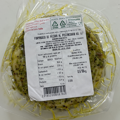 Formaggio di Pecora al Pistacchio – Artigianale Affinato in Olio d’Oliva
