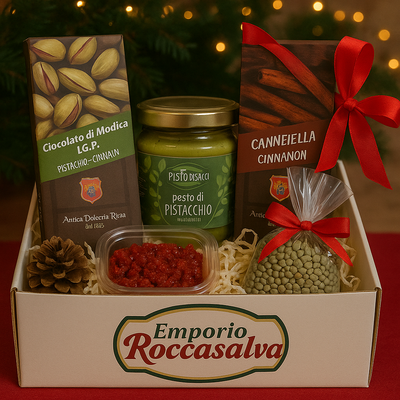Cesto natalizio Emporio Roccasalva – "Sapori autentici della Sicilia"