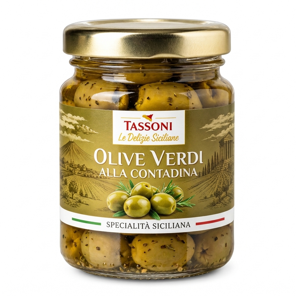 Olive Verdi alla Contadina – Specialità Siciliana